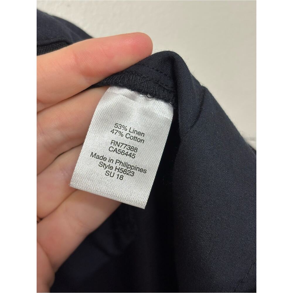 NEW J. Crew Factory Women’s 4” Linen Cotton Scalloped Short in Black - Size 14 - Picture 7 of 8